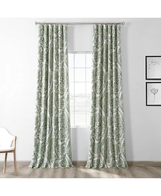 Half Price Drapes Tea Time Green Floral Room Darkening Curtain