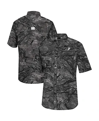Colosseum Men's Charcoal Providence Friars Realtree Aspect Charter Full-Button Fishing Shirt