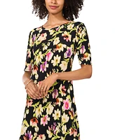 Vince Camuto Women's Floral Elbow-Sleeve Maxi Dress