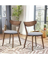 Inolait Set of 2 Dining Chairs Upholstered Curved Back Side