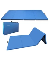 BalanceFrom Fitness 120x48in All Purpose Folding Gymnastics Mat, Blue (2 Pack)