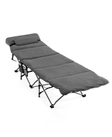 Sugift Folding Retractable Travel Camping Cot with Mattress and Carry Bag