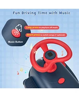 Gymax 2 in 1 Electric Wiggle Car Kids Ride On Drifting Wiggle Car with Music and Pedal