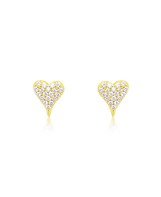 Etoielle Yellow Gold Tone Elongated Heart Studs