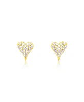 Etoielle Yellow Gold Tone Elongated Heart Studs