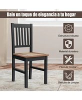 Sugift Set of 4 Dining Chair Spindle Back Wooden Legs