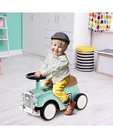 Gymax Retro Kids Ride-on Toy Sit to Stand Vehicle with Working Steering Wheel White