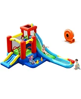 Costway 9-in-1 Inflatable Water Slide Kids Bounce Castle Giant Water Park w/ 860W Blower