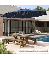Sugift 11 Ft Outdoor Patio Umbrella with 360° Rotation and Adjustable Tilt-Navy