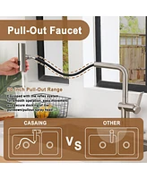 Casainc Single Handle Pull Out Kitchen Faucet with Touchless Sensor