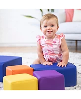 ECR4Kids SoftZone Toddler Foam Building Blocks, Contemporary, 7-Piece