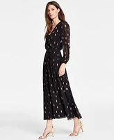 Msk Women's Printed Surplice Chiffon Maxi Dress