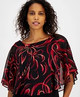 Connected Women's Chiffon-Cape Cocktail Dress