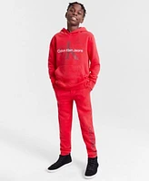 Calvin Klein Big Boys Old School Logo Pullover Hoodie Joggers