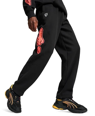 Puma Men's Ferrari Neon Race Relaxed-Fit Printed Sweatpants