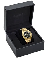 Versace Men's Swiss Chronograph X Gold Ion Plated Stainless Steel Bracelet Watch 44mm