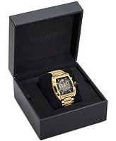 Versace Men's Swiss Automatic Gold Ion Plated Stainless Steel Bracelet Watch 42x50mm