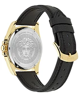 Versace Men's Swiss Black Leather Strap Watch 41mm