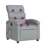 Massage Recliner Chair Light Gray Fabric