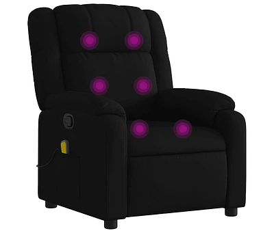 Massage Recliner Chair Black Fabric