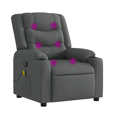 vidaXL Massage Recliner Chair Dark Gray Fabric