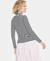 On 34th Women's Every Day Stripe Jersey Turtleneck, Created for Macy's