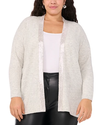 Vince Camuto Plus Rhinestone-Trim Cardigan Sweater, Created for Macy's