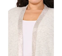 Vince Camuto Plus Rhinestone-Trim Cardigan Sweater, Created for Macy's