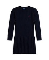 Polo Ralph Lauren Big Girls Mini Cable Pleated Cotton Sweater Dress