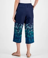 Charter Club Women's 100% Linen Ombre-Print Cropped Pants, Exclusively at Macy's