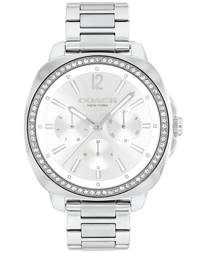 Coach Women's Kitt Silver Stainless Steel Bracelet Watch 38mm