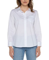 Liverpool Los Angeles Women's Point Collar Button-Front Shirt