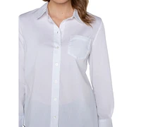 Liverpool Los Angeles Women's Point Collar Button-Front Shirt