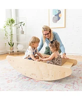 ECR4Kids Rocking Boat and Steps, Natural