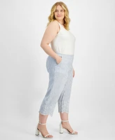 Charter Club Plus Cropped Linen Pants, Exclusively at Macy's