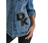 Dkny Jeans Women's Cotton Oversized Varsity Jacket - JEE