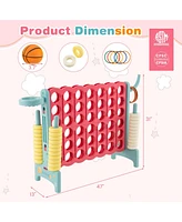 Costway Jumbo 4-to-Score 4 A Row Giant Game Set with Stickers for Kids Adults