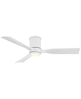 Casa Vieja 56" Keel Modern Indoor Outdoor Ceiling Fan 3 Blade Led Light Remote Control Matte White Finish Blades Bedroom Patio Living Room Kitchen Por