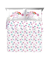 Sunny Side Up Rainbow Unicorns Bed Set