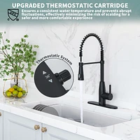 Casainc Pull Down Sprayer Kitchen Faucet with Touchless Sensor and Digital Temperature Display