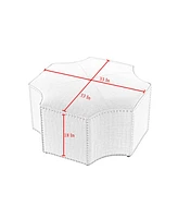 Nicole Miller Joziah Velvet Octagon Cocktail Ottoman