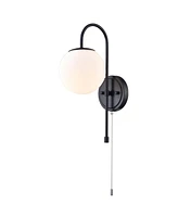 Moose Modern Wall Light Fixtures Black Wall Sconce with Pull Chain for Bedroom Bathroom