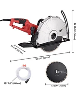 Yescom 14" Electric Concrete Saw Disc Cutter Wet Dry Circular Blade for Granite Stone