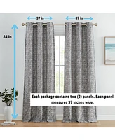 Hlc.me Avalon Jacquard Slub Texture - Privacy Curtains with Grommet Lightweight Window Curtain Panels