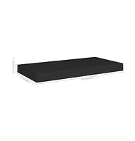 vidaXL Floating Wall Shelves 4 pcs Black 19.7"x9.1"x1.5" Mdf