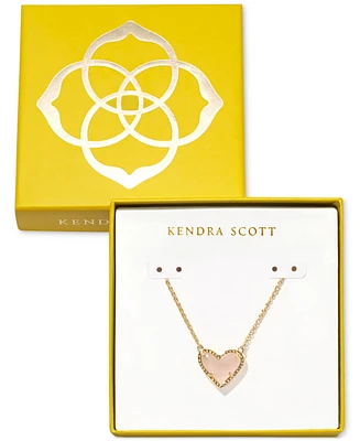 Kendra Scott 14k Gold-Plated Gemstone Heart Pendant Necklace, 15" + 2" extender