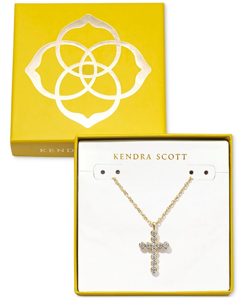 Kendra Scott Cubic Zirconia Cross 19" Adjustable Pendant Necklace