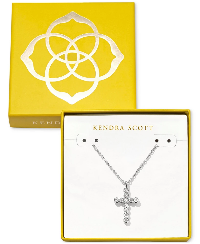 Kendra Scott Cubic Zirconia Cross 19" Adjustable Pendant Necklace