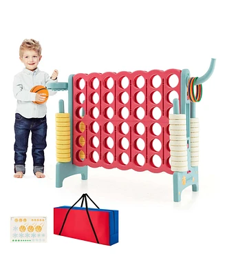 Costway Jumbo 4-to-Score 4 A Row Giant Game Set with Carry Bag Stickers for Kids Adults