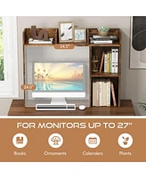 Desk Bookshelf Desktop Storage Organizer Display Shelf Rack Dorm Office